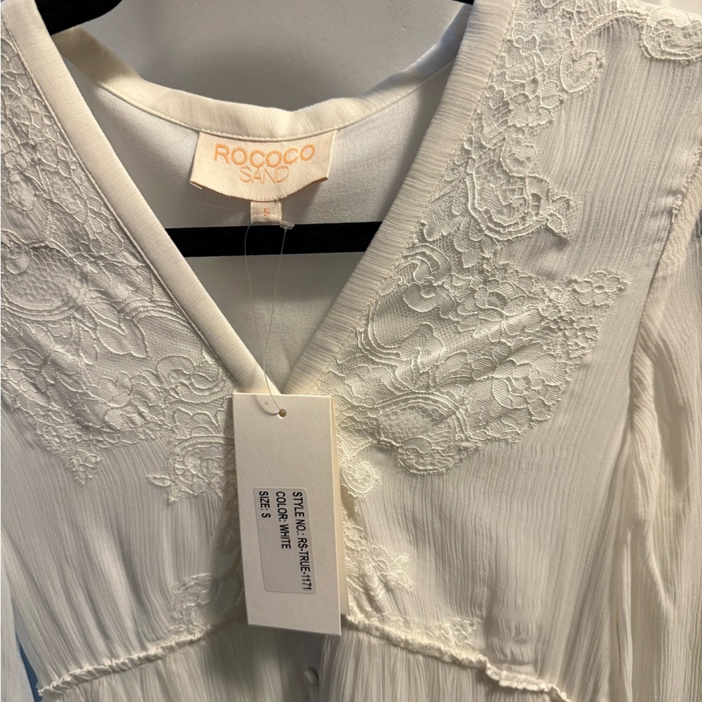 Rococo Sand Cream Long Sleeve Dress - Picture 4 of 5